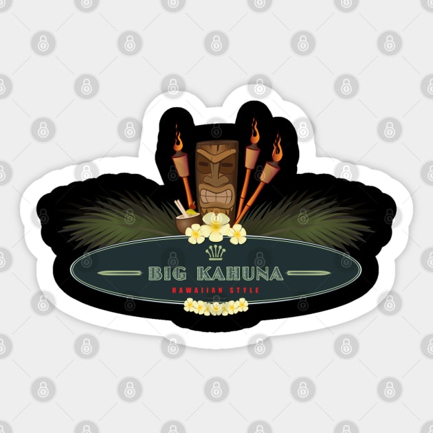 Big Kahuna Hawaiian Style Tiki Sticker by PauHanaDesign